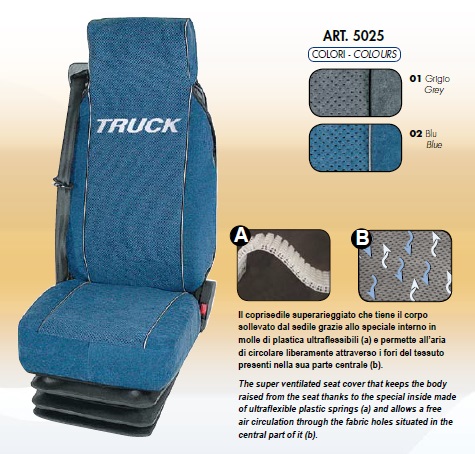 coprisedile su misura per camion universal seat cover covers truck daf iveco man mercedes renault scania volvo nero blu grigio rosso blu chiaro panna by ernest CARGO EXTREME AIRTECH caratteristiche