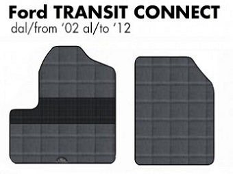 tappeto tappetini pedane furgone unito su misura gomma antiscivolo nuovo new modello ford transit connect del anno 2002 2003 2004 2005 2006 2007 2008 2009 2010 2011 2012 van car